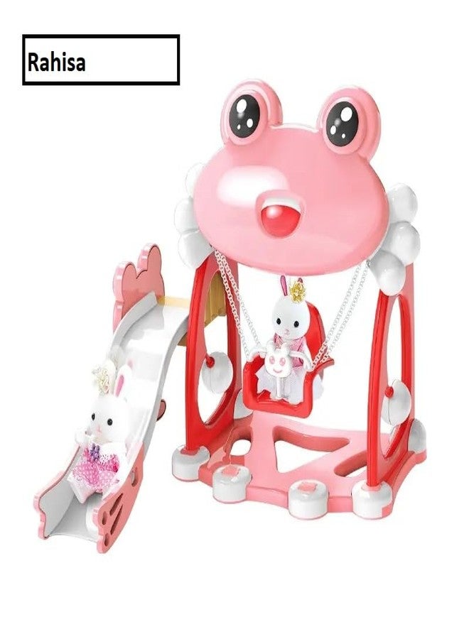 Rahisa Candy Rabbit Frog Playground Rabbit Doll Set Play House for Kids Dolls Play House Toys playset, Suitable for Ages 3+ Kid's Educational pet Toy - Image 2